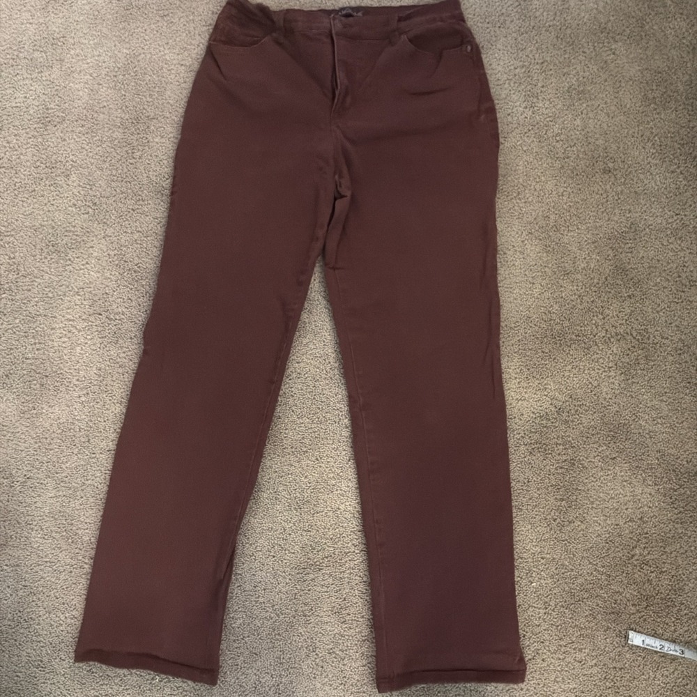 Gloria Vanderbilt Jeans Womens 10 Burgundy‎ Amanda High Rise Slim Stretch Denim
